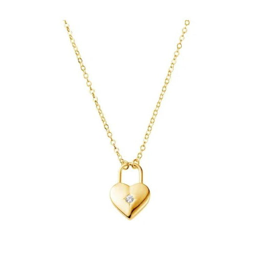 Sterling silver padlock necklace