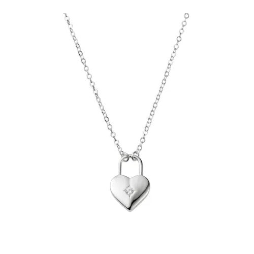 Sterling silver padlock necklace