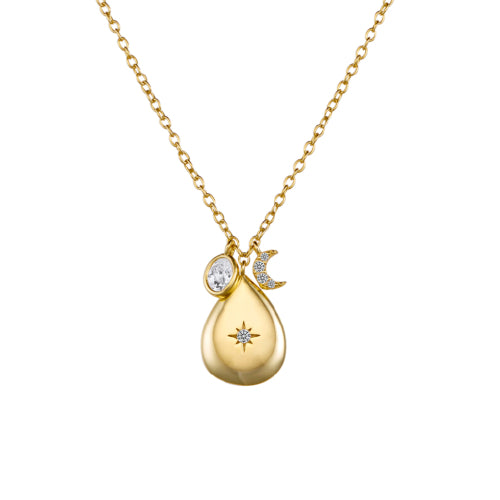 CZ gold plated necklace