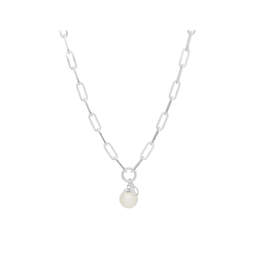 Hayley Silver Pearl Necklace