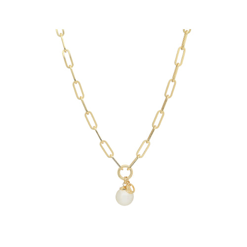 Hayley Gold Pearl Necklace
