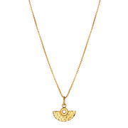 Gold fan necklace