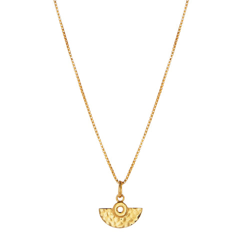 Gold fan necklace