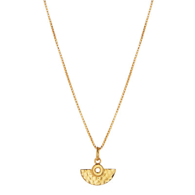 Gold fan necklace