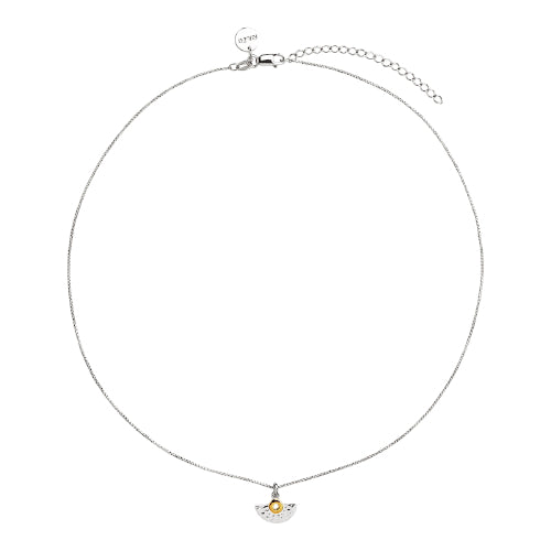 Two tone fan necklace