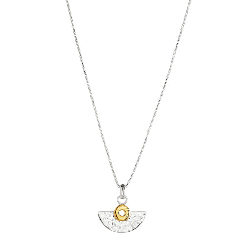 Two tone fan necklace