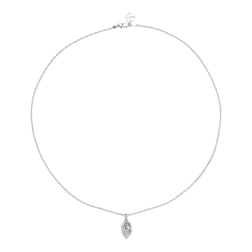 Raya ridged pod necklace Silver