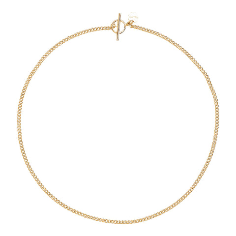 Gold plated T-bar necklace