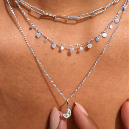 Night Sky Moon Charm Necklace