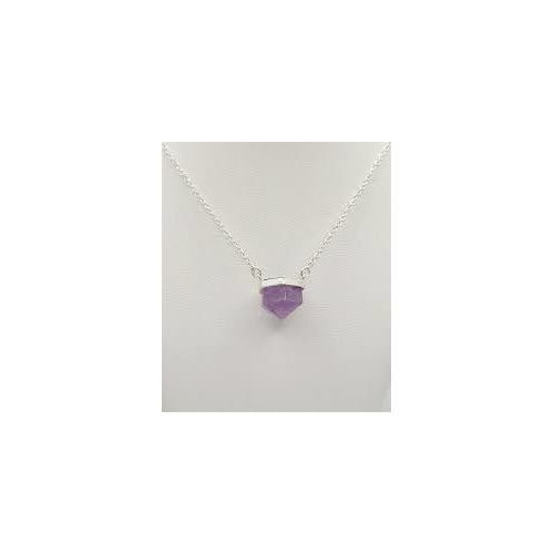 Amethyst pencil point necklace