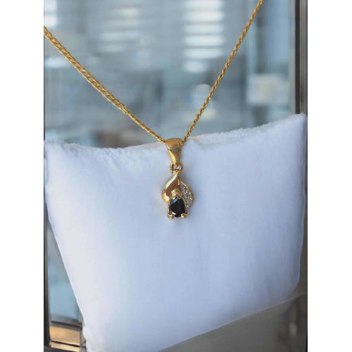 9ct Sapphire & Diamond Pendant