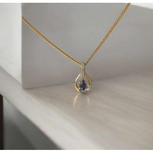 9ct Sapphire & Diamond pendant