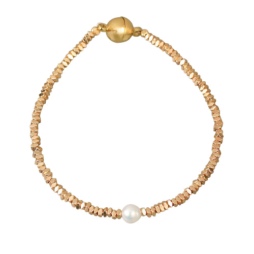 Gold Bead & Pearl Bracelet