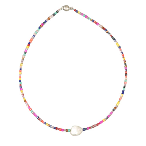 Multi Crystal & Pearl Necklace