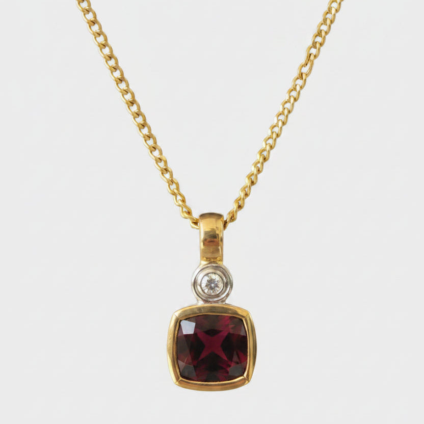 Garnet & Diamond Pendant