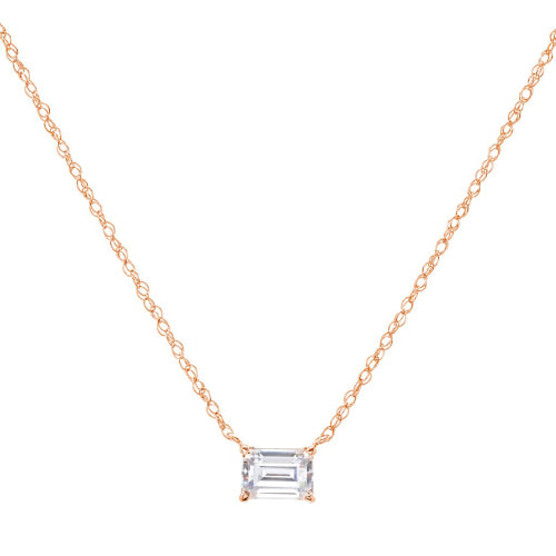 Sterling silver rose plated necklace