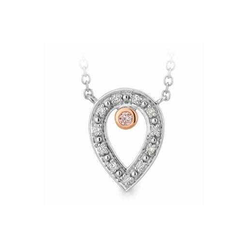 9ct white gold & rose gold Diamond Pend