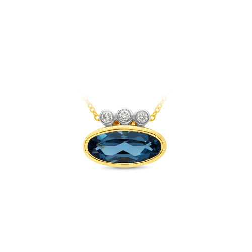 9ct Topaz & Diamond pendant