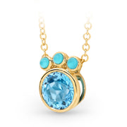 9ct Blue Topaz & Turquoise pendant. Pendant