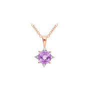 9ct Pink Amethyst Diamond pendant