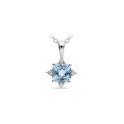 9ct Topaz & Diamond pendant