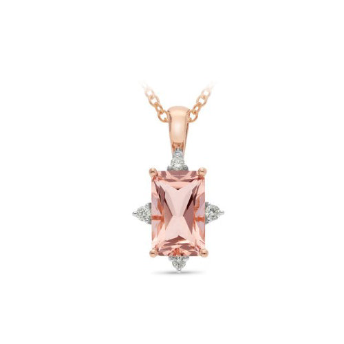 9ct Morganite Diamond pendant