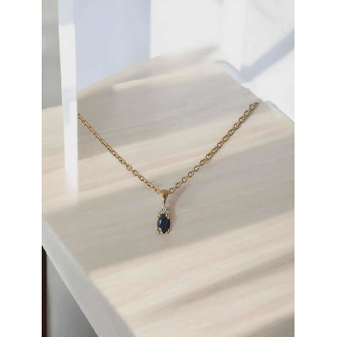 9ct sapphire and diamond pendant