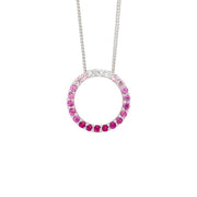 Ellani Jewellery open circle necklace. Pink