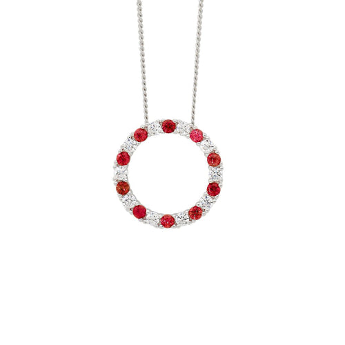 Sterling silver circle necklace