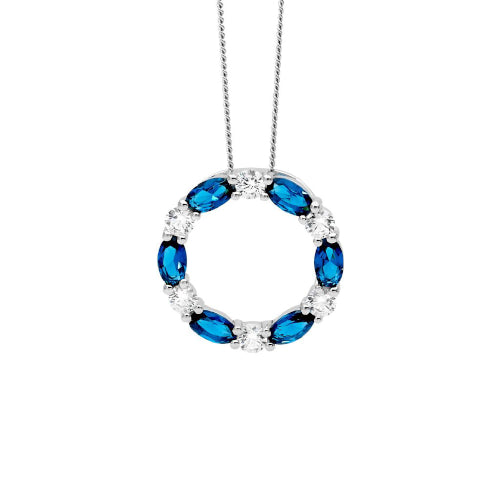 Sterling silver open circle pendant
