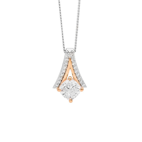 Sterling silver V pendant
