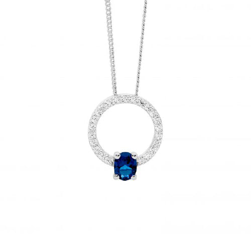 Sterling silver circle necklace
