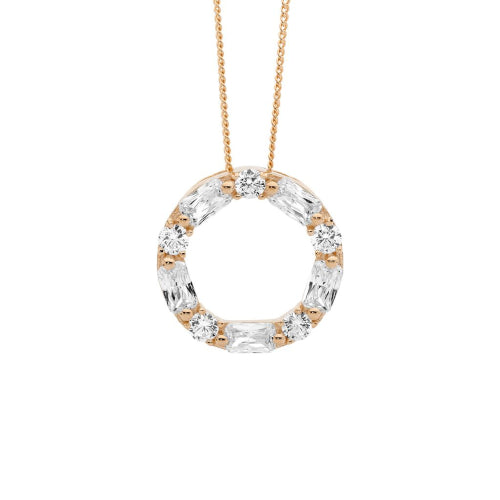 CZ Circle Pendant Necklace