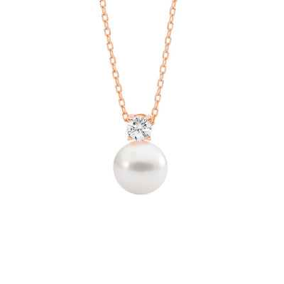 Rose gold & pearl necklace
