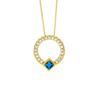 Gold plated circle necklace