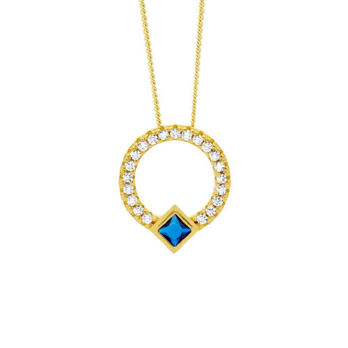 Gold plated circle necklace