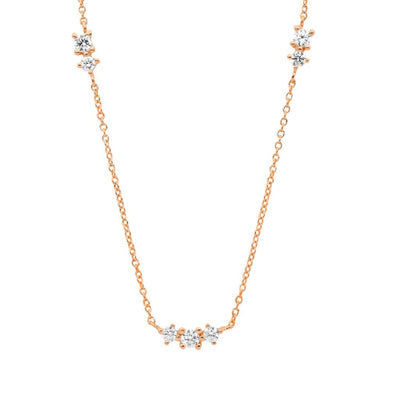 Rose plated & CZ necklace