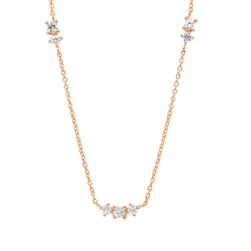 Rose plated & CZ necklace