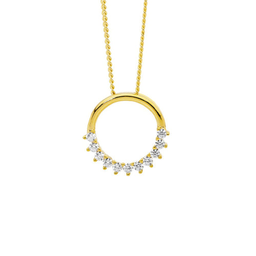 Gold plated open circle necklace