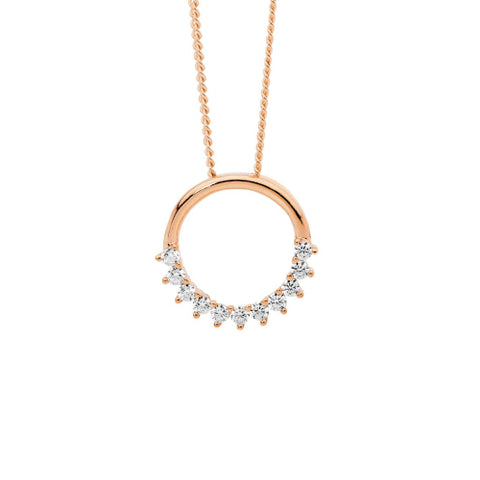 Open Circle rose gold necklace