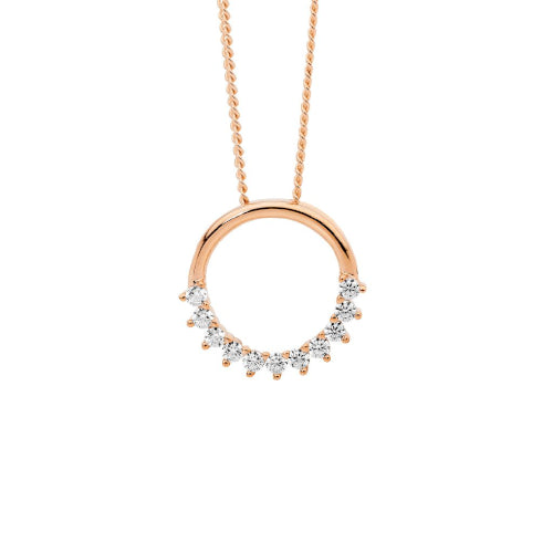Open Circle rose gold necklace