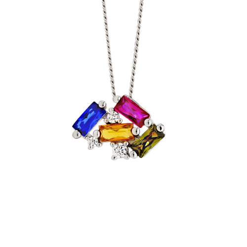 Staggered multi cz pendant