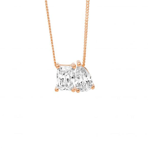 Rose gold cubic zirconia necklace