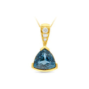 9ct Topaz & Diamond pendant