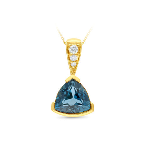 9ct Topaz & Diamond pendant