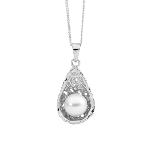 Freshwater pearl basket weave necklace