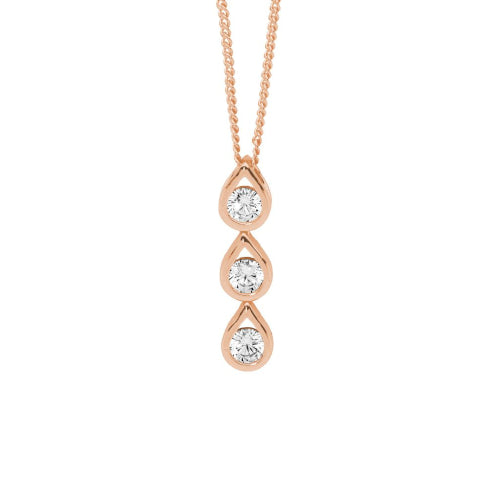 Teardrop Cz Pendant And Chain