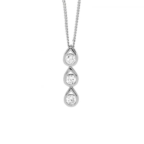 Teardrop Cz Pendant And Chain