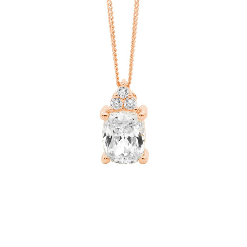 Rose Gold Plated Cz Necklace