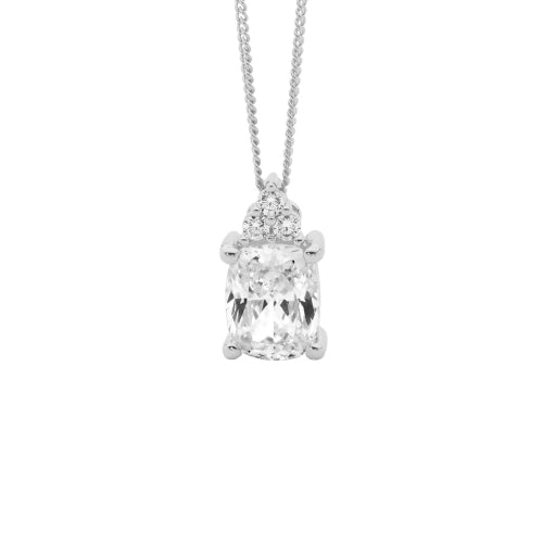 Sterling Silver  Cz Necklace
